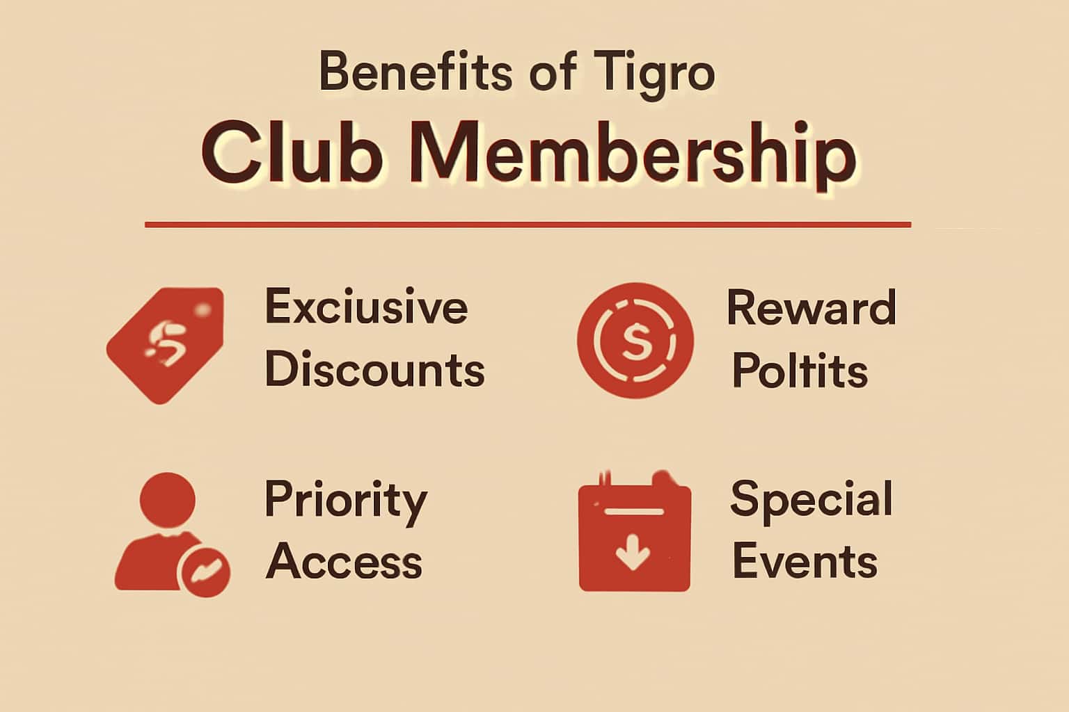 An informative graphic showcasing membership benefits related to the Tigro Club.