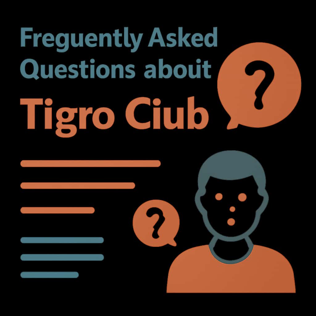 Illustration explaining key aspects of Tigro Club's frequently asked questions.