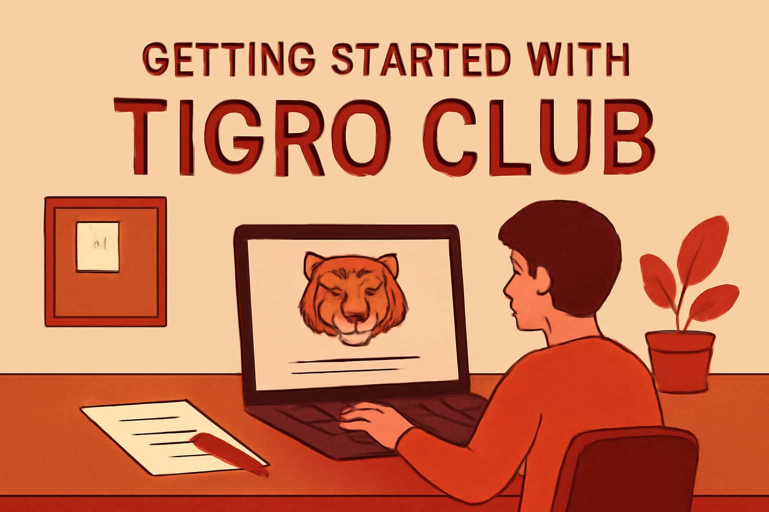 A neutral informational scene depicting the Tigro Club branding.