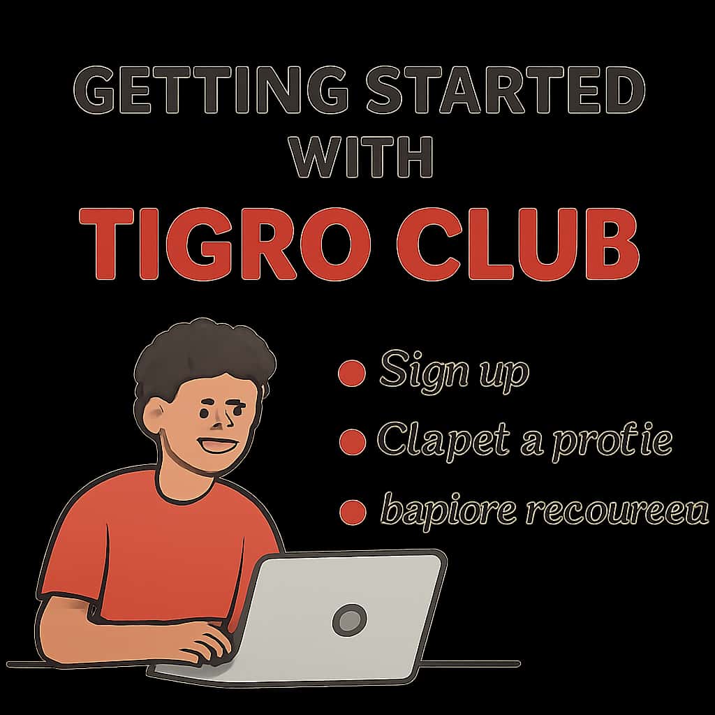 An educational diagram about Getting Started with Tigro Club.