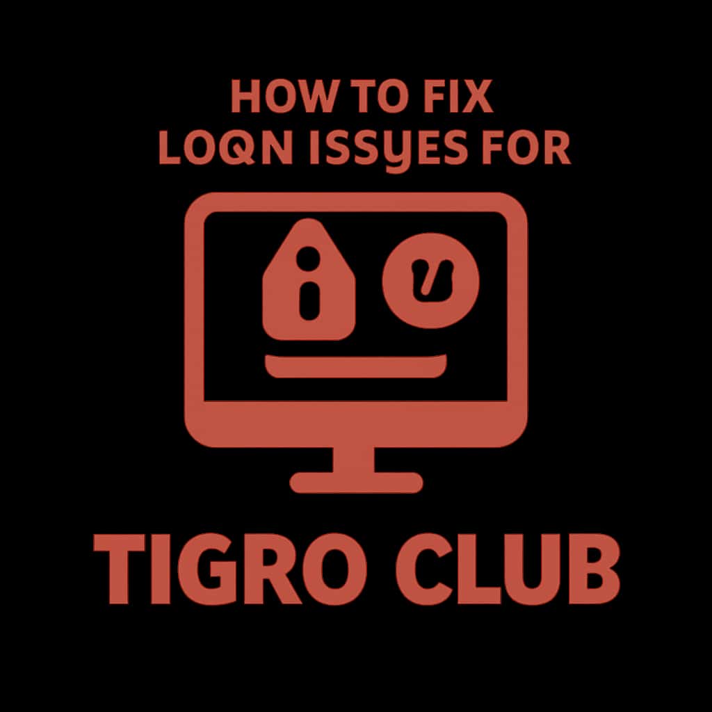 A badge featuring the text 'How to Fix Login Issues for Tigro Club' designed in a minimal style.