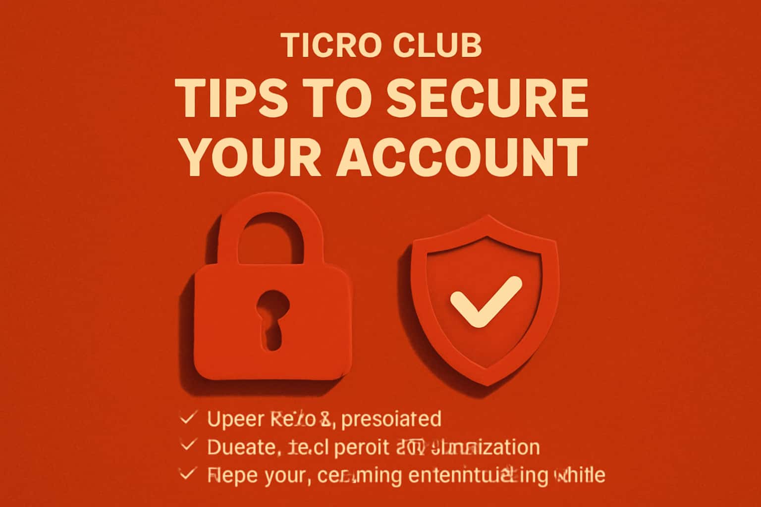 An informational display about securing your Tigro Club account, featuring a modern design.