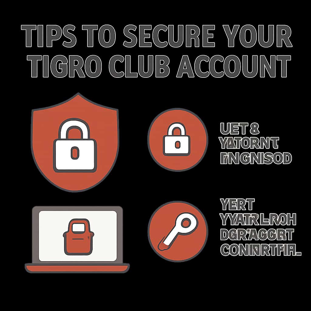 An educational diagram illustrating account security tips for Tigro Club users.