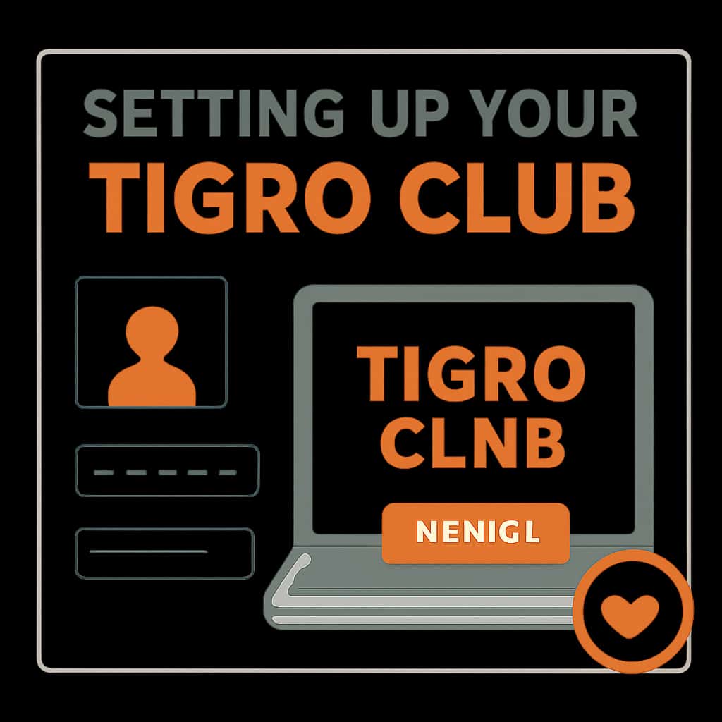 Diagram illustrating the steps to set up a Tigro Club account.