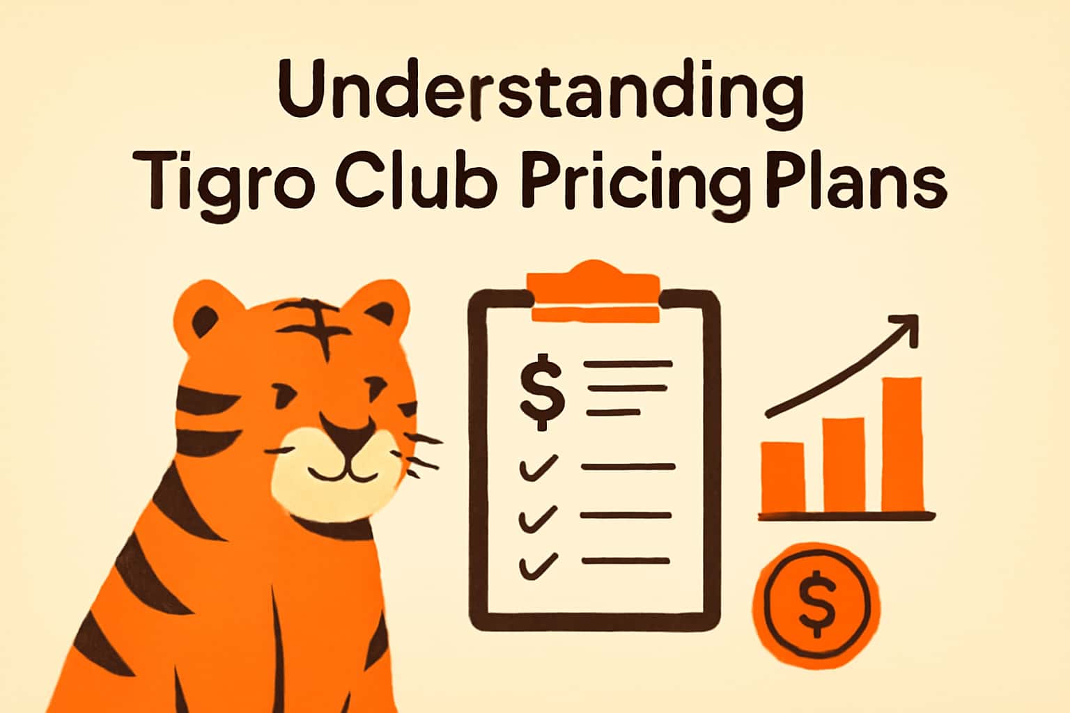 An informative scene highlighting Tigro Club's pricing plans.
