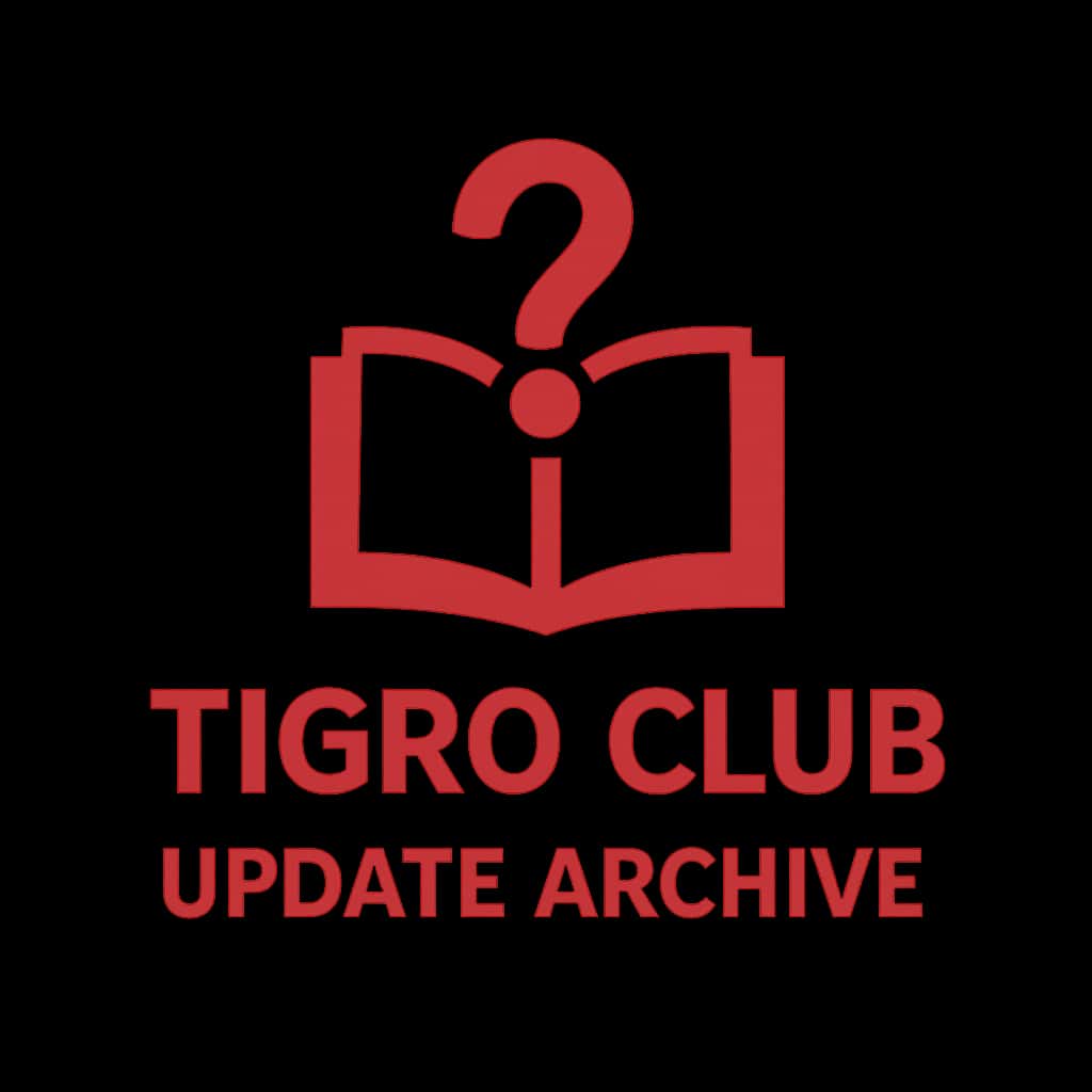 A badge icon for Tigro Club Update Archive, highlighting the title in a professional design.